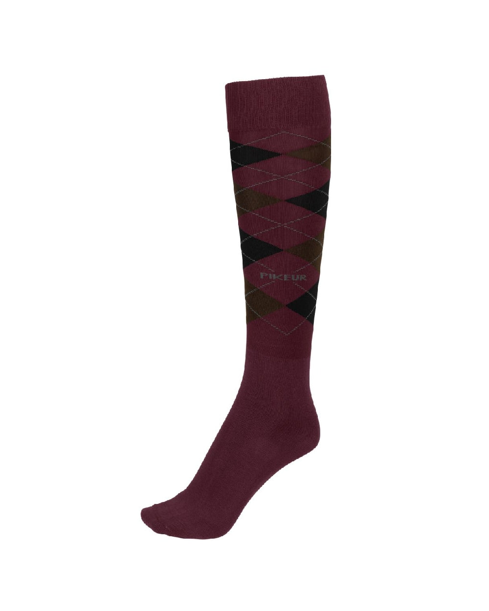 Pikeur Checked Knee Socks in Mulberry 