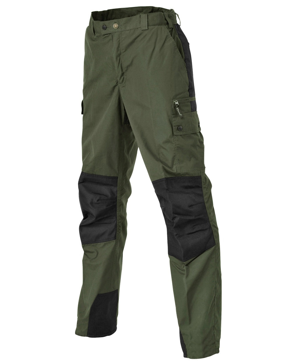 Mid Green Black coloured Pinewood Childrens Lappland Trousers on white background