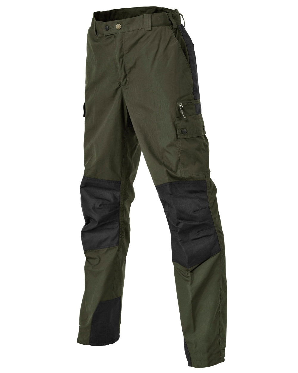 Moss Green Black coloured Pinewood Childrens Lappland Trousers on white background