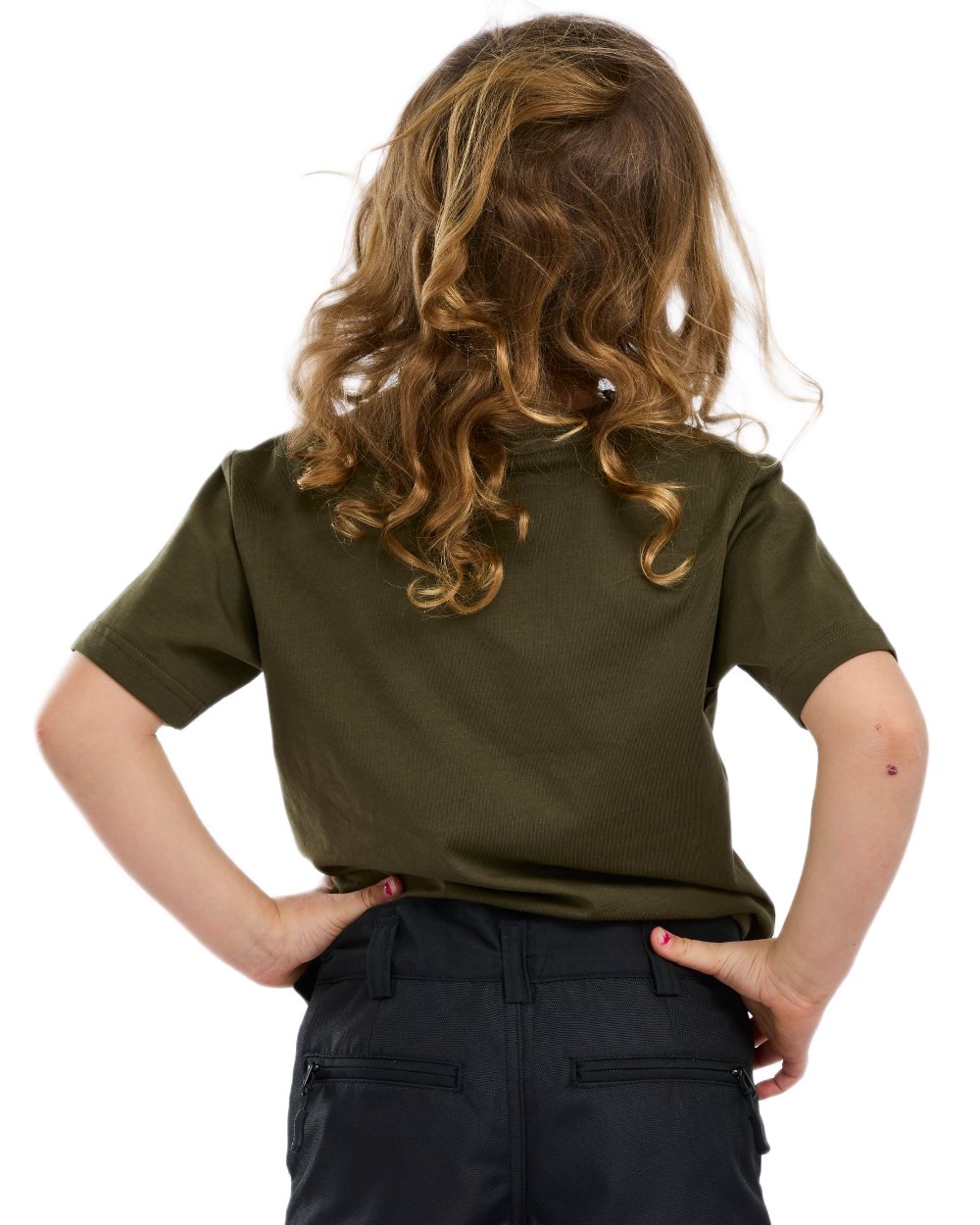 Green coloured Pinewood Childrens Moose T-Shirt on white background