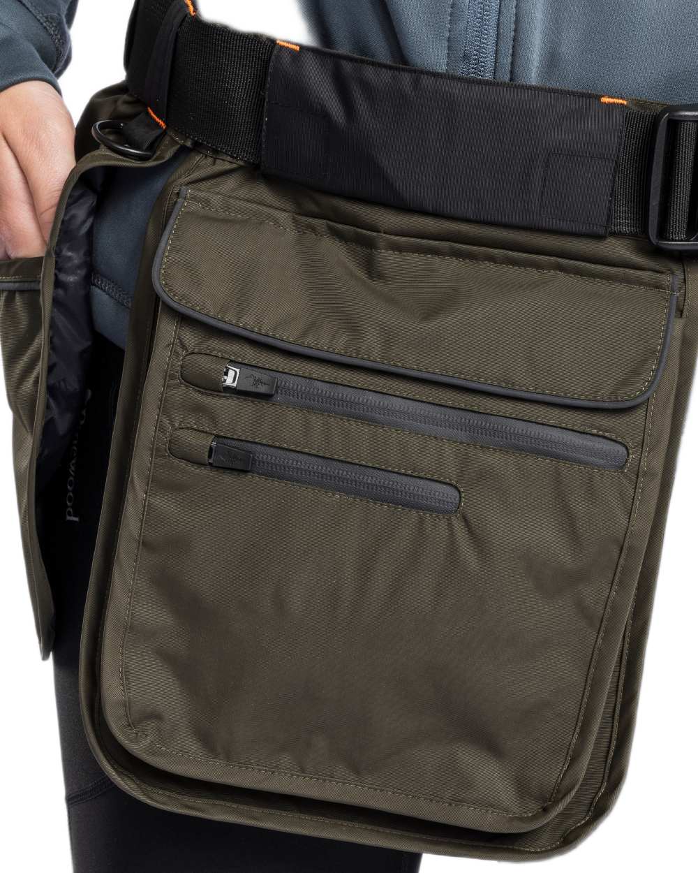 Mossgreen Black Coloured Pinewood Dog Sports Utility Belt on white background