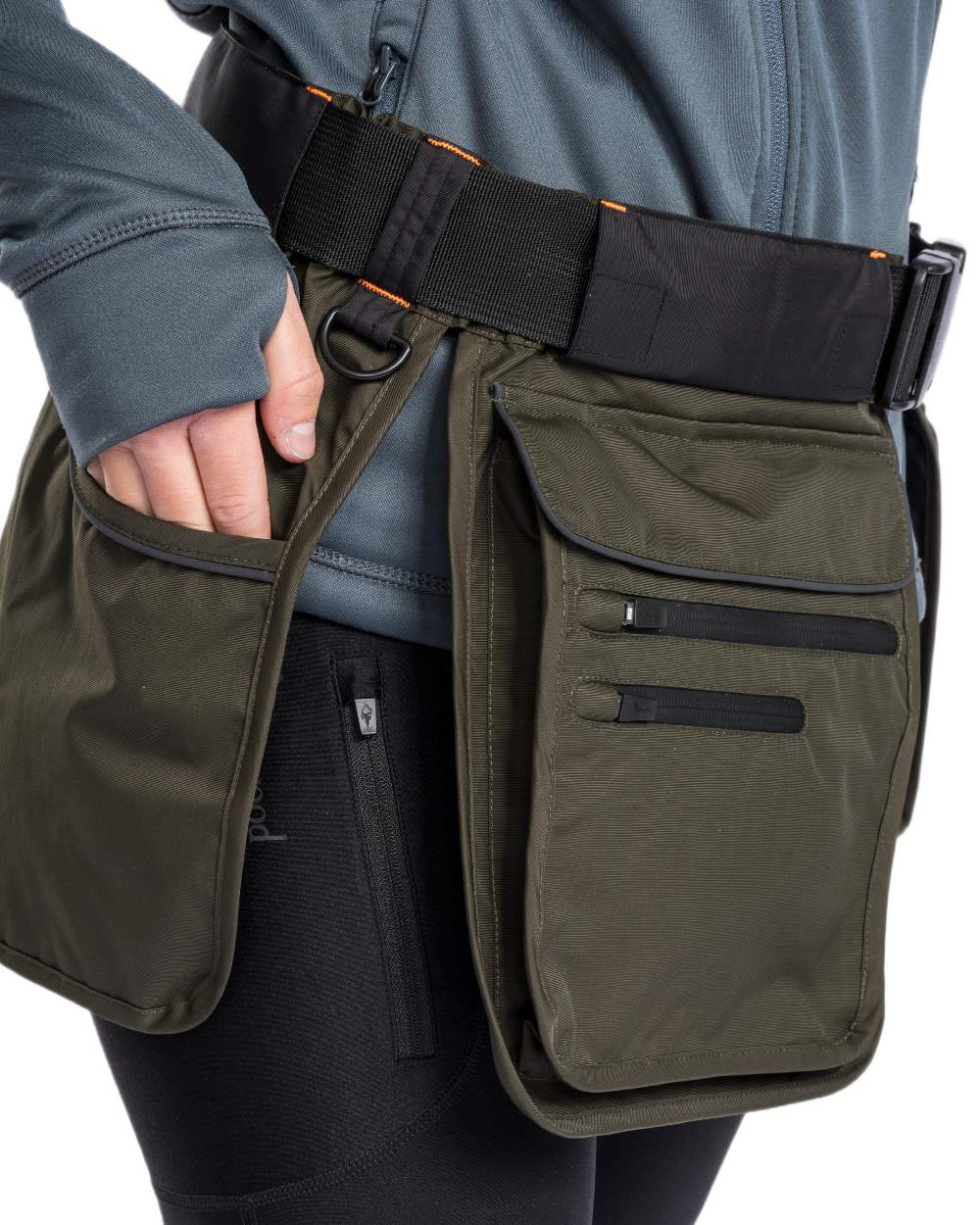 Mossgreen Black Coloured Pinewood Dog Sports Utility Belt on white background