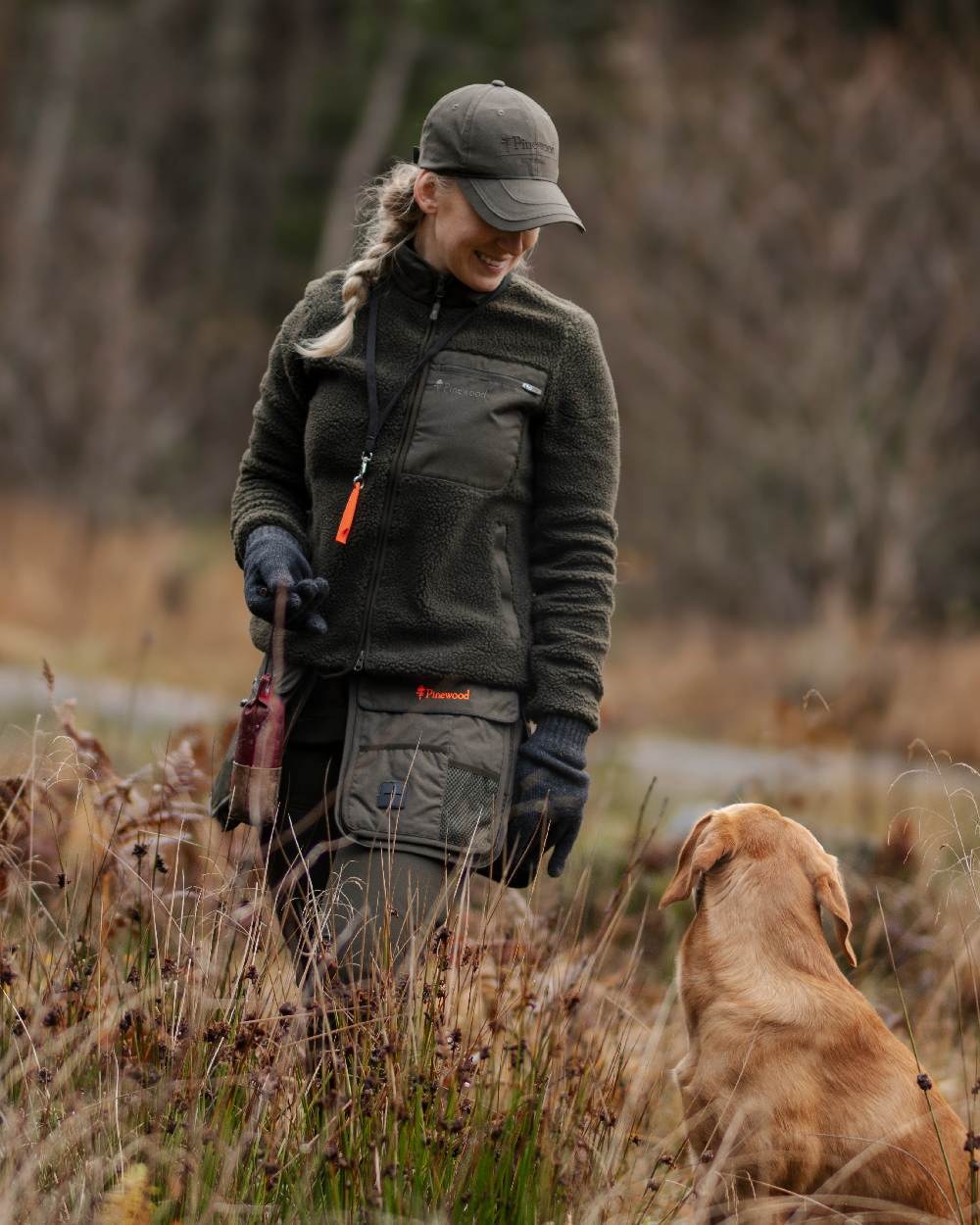 Mossgreen Black Coloured Pinewood Dog Sports Utility Belt on forest background
