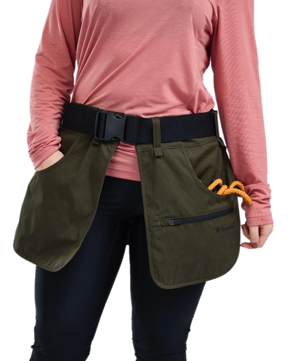 Moss Green Coloured Pinewood Dog Sports Waist Belt on white background