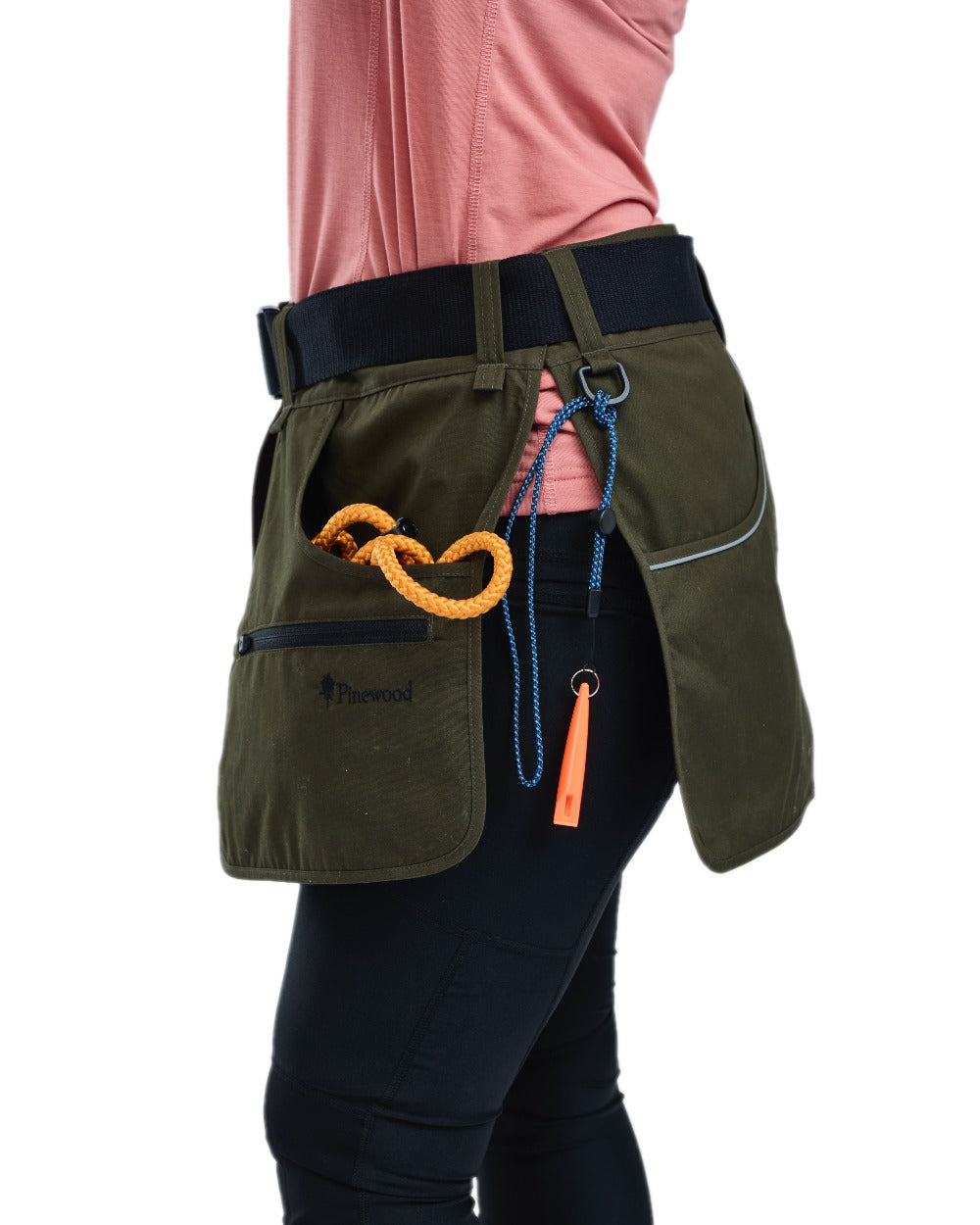 Moss Green Coloured Pinewood Dog Sports Waist Belt on white background