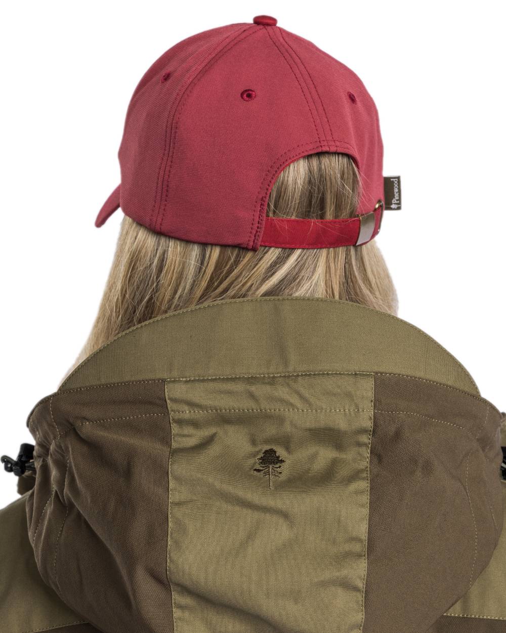 Dark Tomato Dark Red Coloured Pinewood Finnveden Hybrid Cap on white background