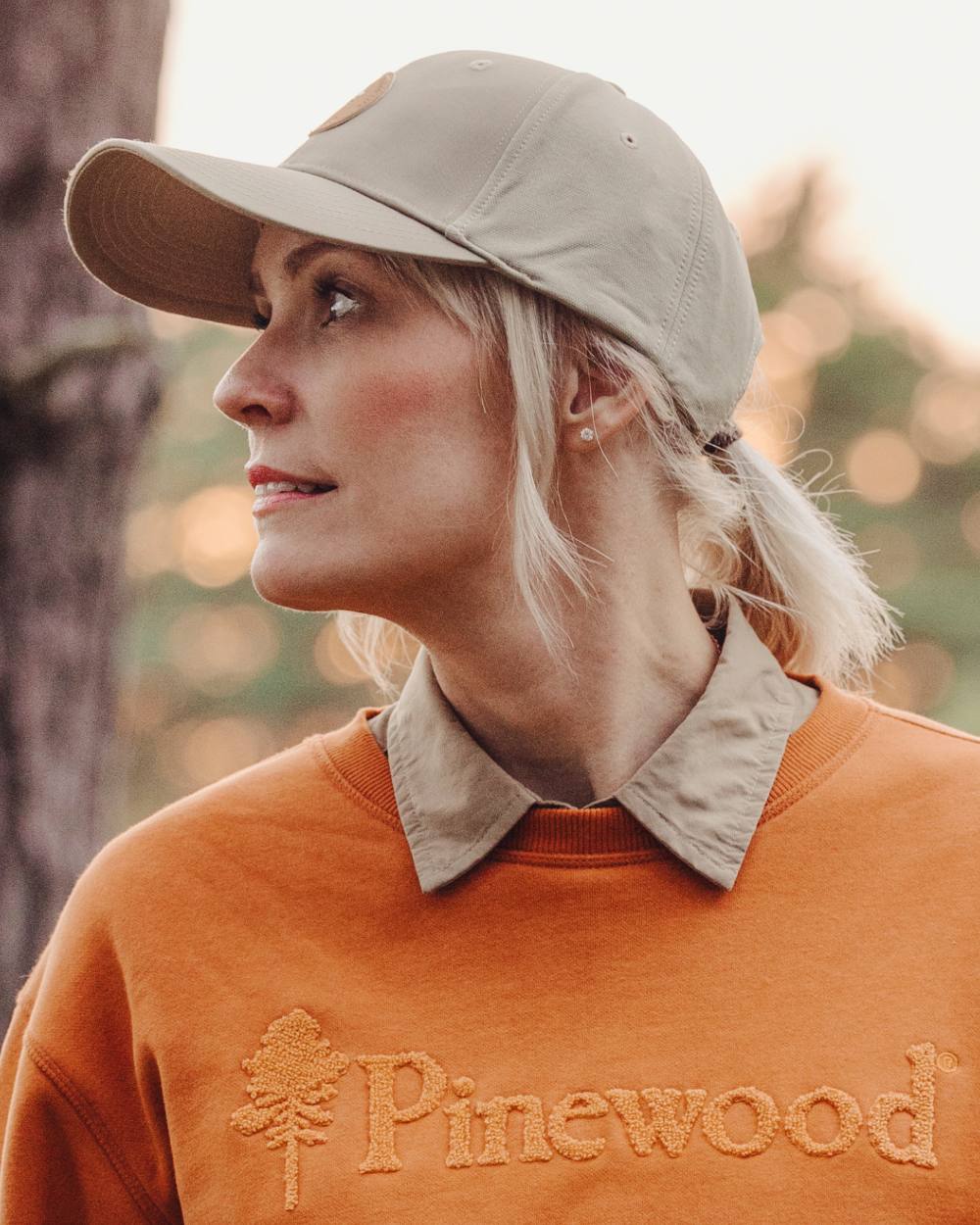 Light Khaki Coloured Pinewood Finnveden Hybrid Cap on outdoor background