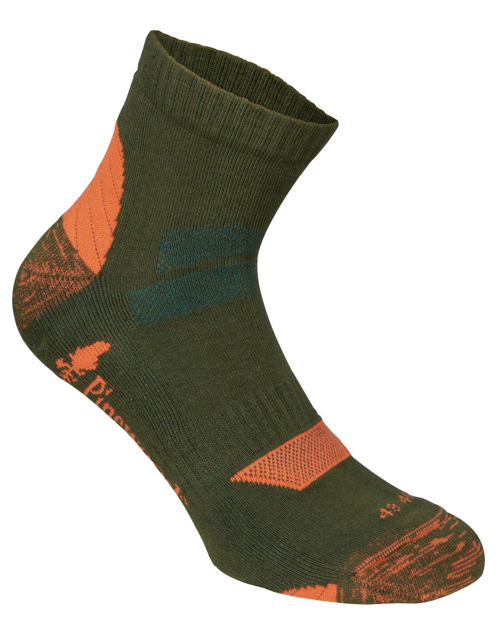 Olive coloured Pinewood Insectsafe Cotton Mid Socks on white background