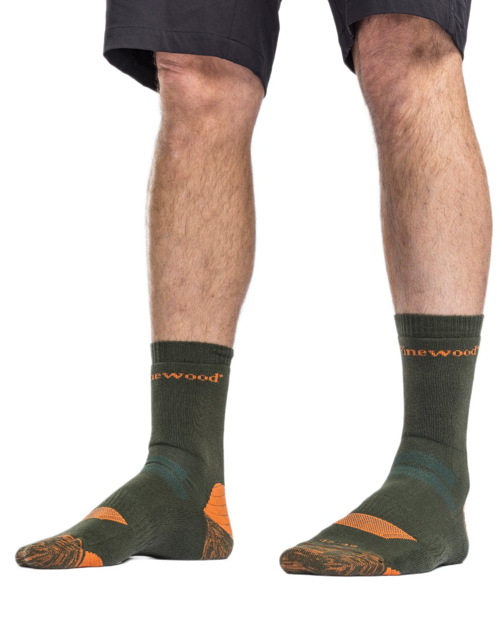 Olive coloured Pinewood Insectsafe Long Socks on white background