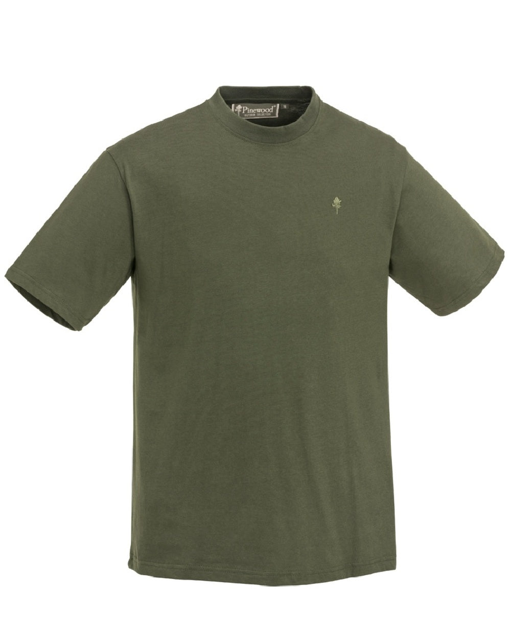 Green Hunting Brown Khaki Coloured Pinewood Mens 3-Pack T-Shirt on white background