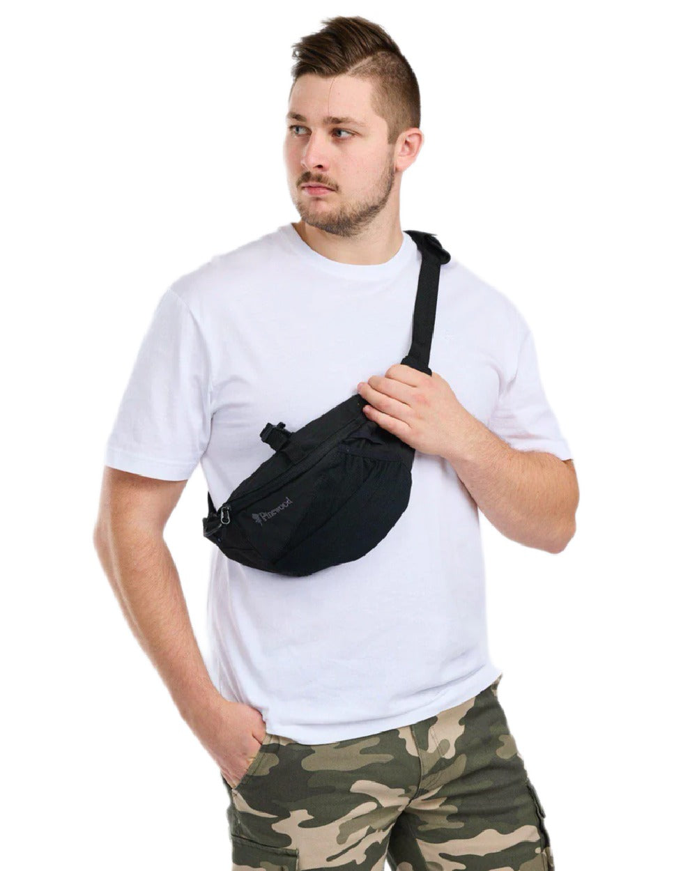 White Pine Burned Orange Coloured Pinewood Mens 3-Pack T-Shirt on white background