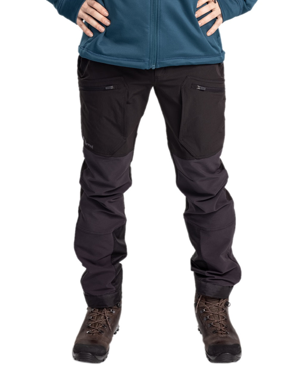 Black Coloured Pinewood Mens Abisko Adventure Trousers on white background