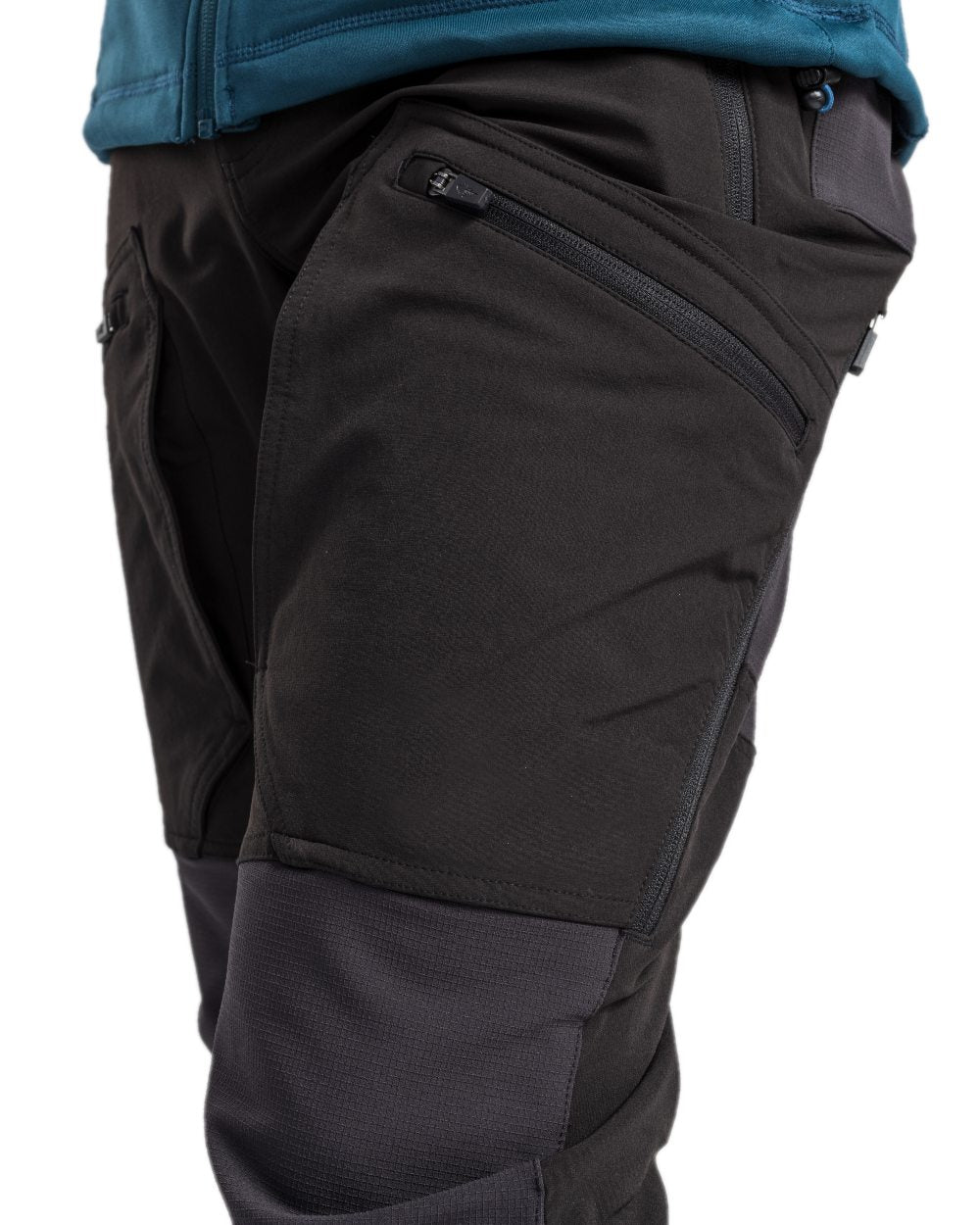 Black Coloured Pinewood Mens Abisko Adventure Trousers on white background