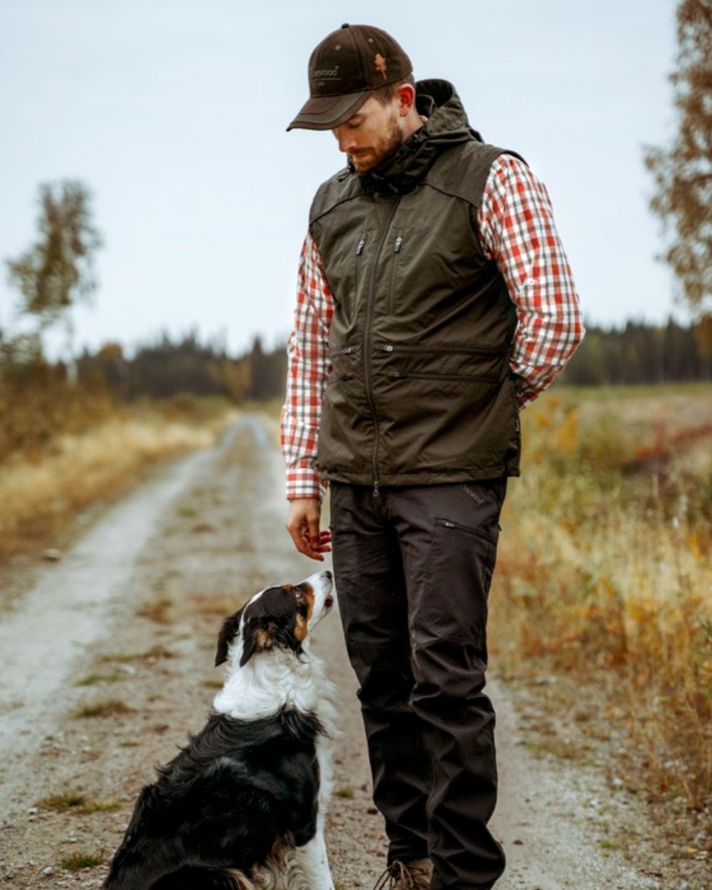 Black Coloured Pinewood Mens Abisko Brenton Trousers on outdoor background
