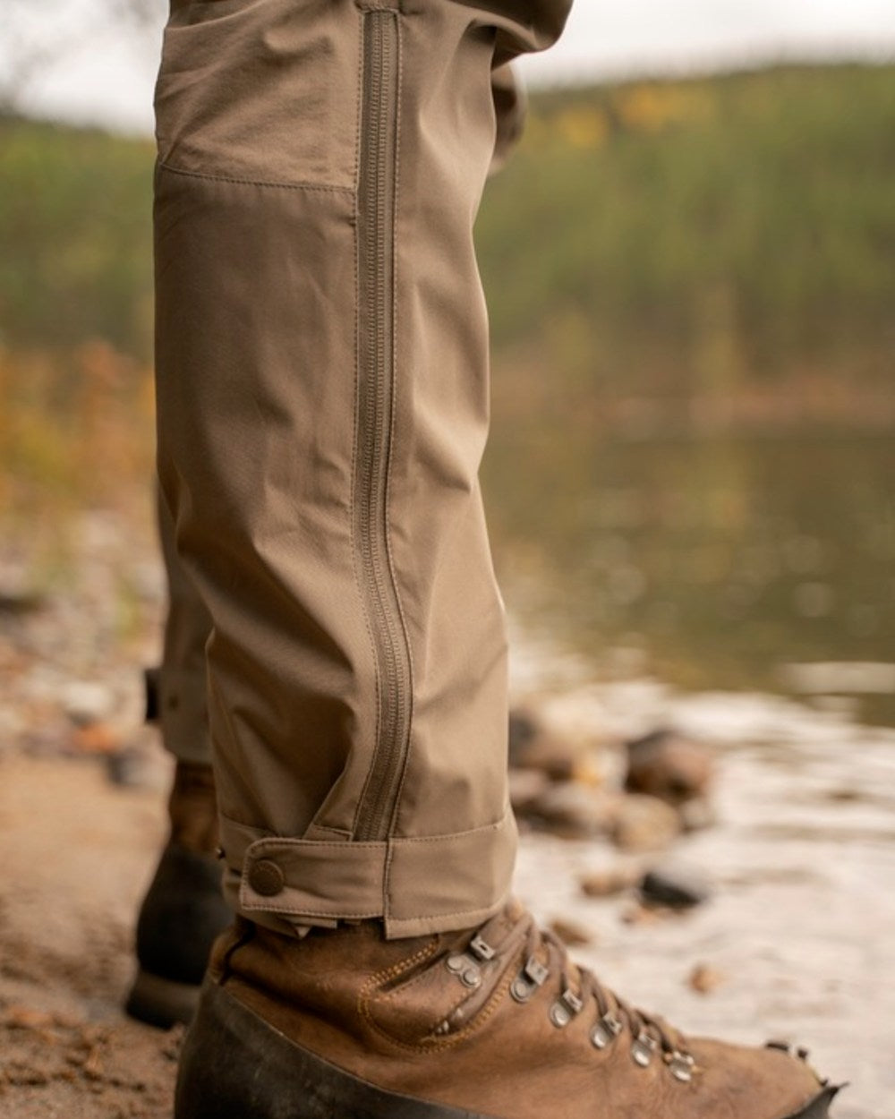 Mole Brown Coloured Pinewood Mens Abisko Brenton Trousers on forest background