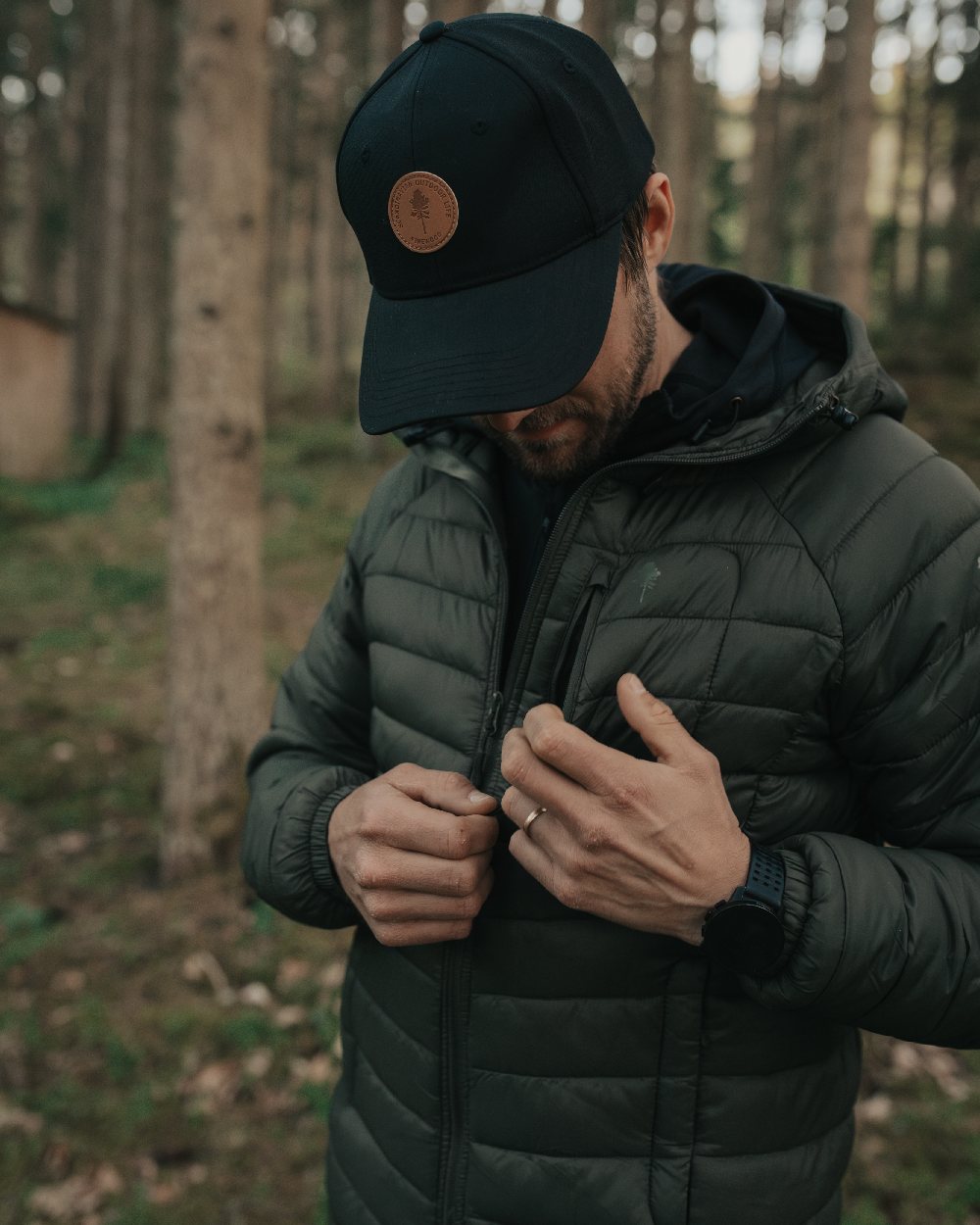 Clover Green Coloured Pinewood Mens Abisko Insulation Jacket on outdoor background