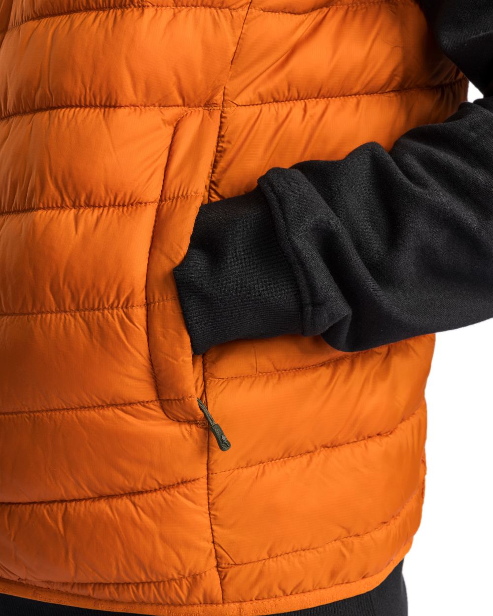 Burned Orange Coloured Pinewood Mens Abisko Insulation Vest on white background