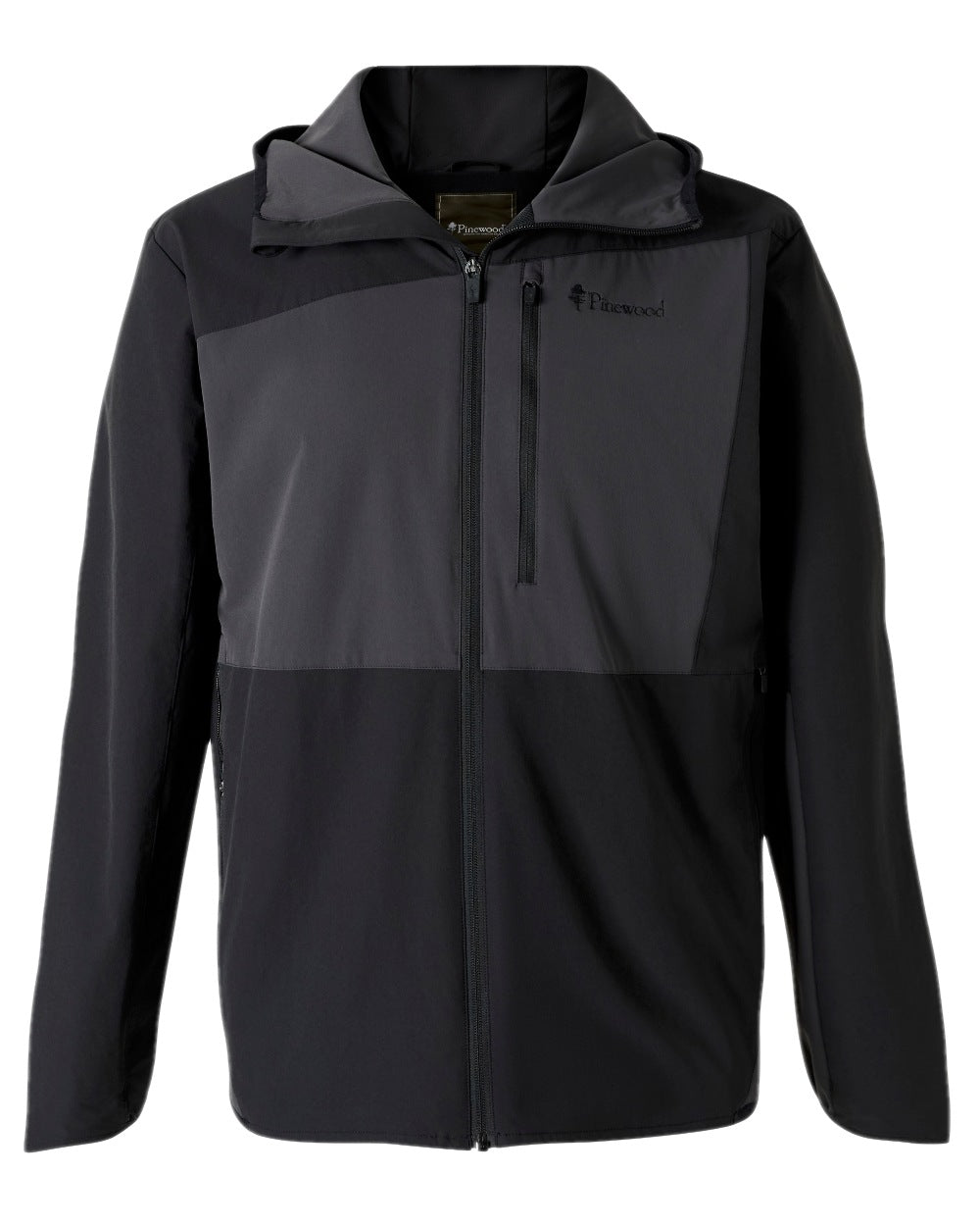 Black Dark Anthracite Coloured Pinewood Mens Abisko Light Stretch Jacket on white background