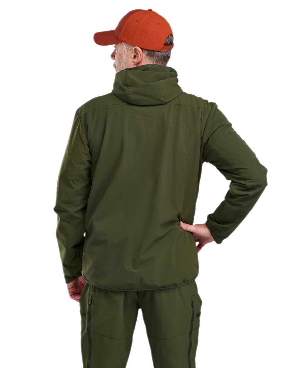 Mossgreen Coloured Pinewood Mens Abisko Light Stretch Jacket on white background