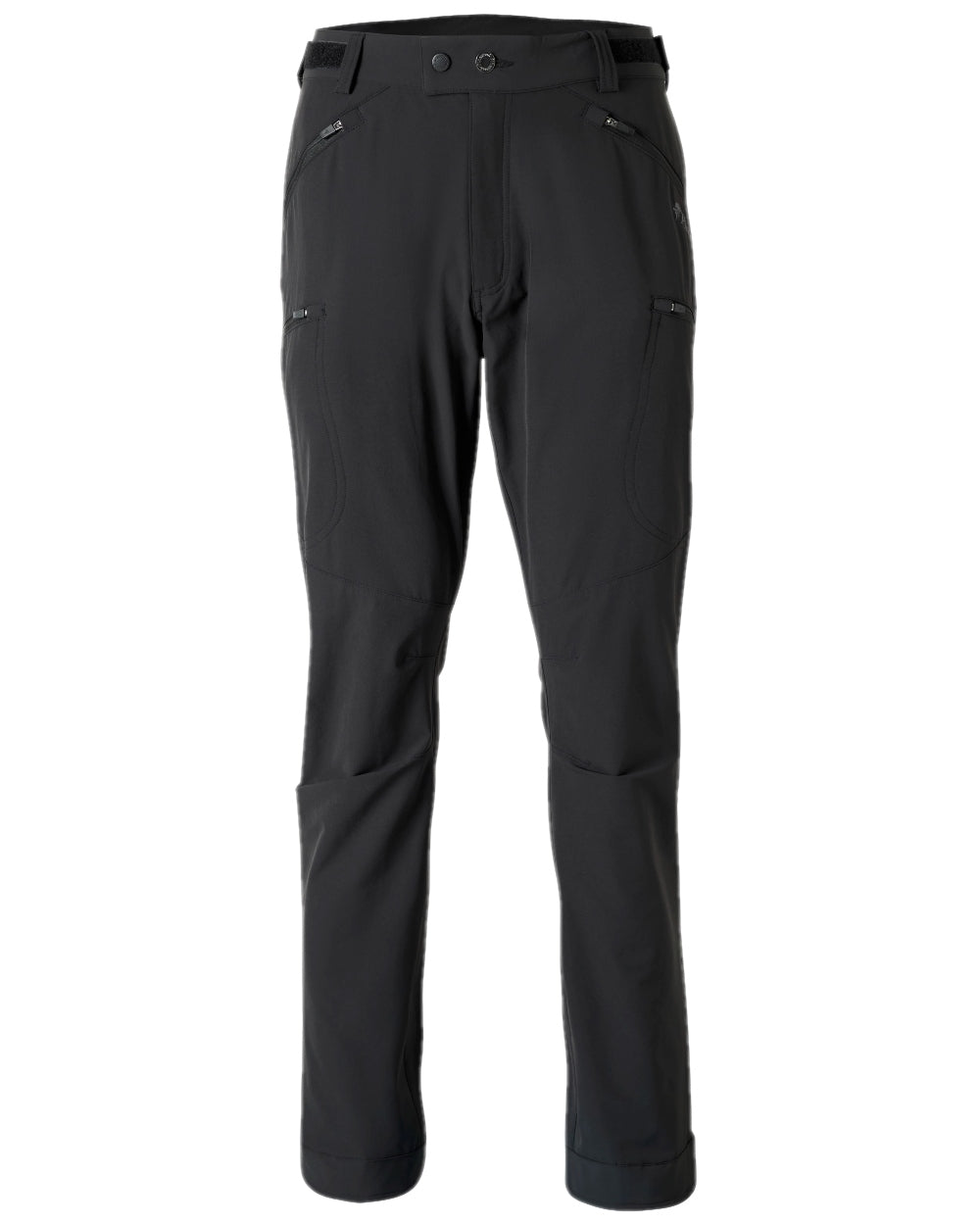 Black Coloured Pinewood Mens Abisko Light Stretch Trousers on white background