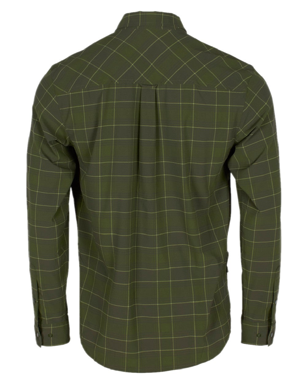 Moss Green Coloured Pinewood Mens Abisko Trekking Long Sleeve Shirt on white background