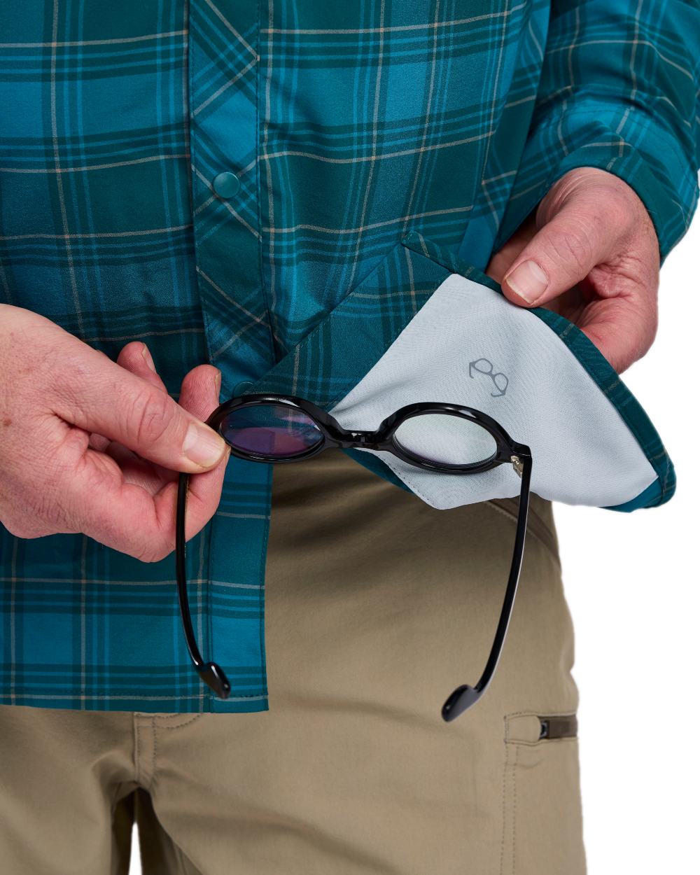 Teal Blue Coloured Pinewood Mens Abisko Trekking Long Sleeve Shirt on white background