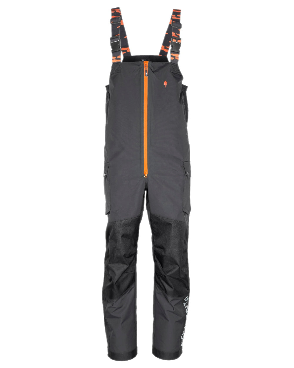 Dark Anthracite Black Coloured Pinewood Mens Bolmen Fishing Bib Trousers on white background