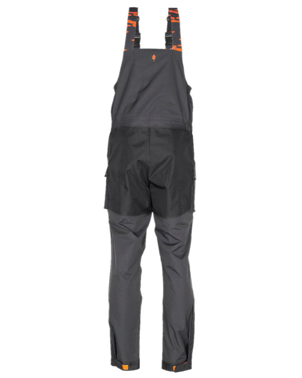 Dark Anthracite Black Coloured Pinewood Mens Bolmen Fishing Bib Trousers on white background