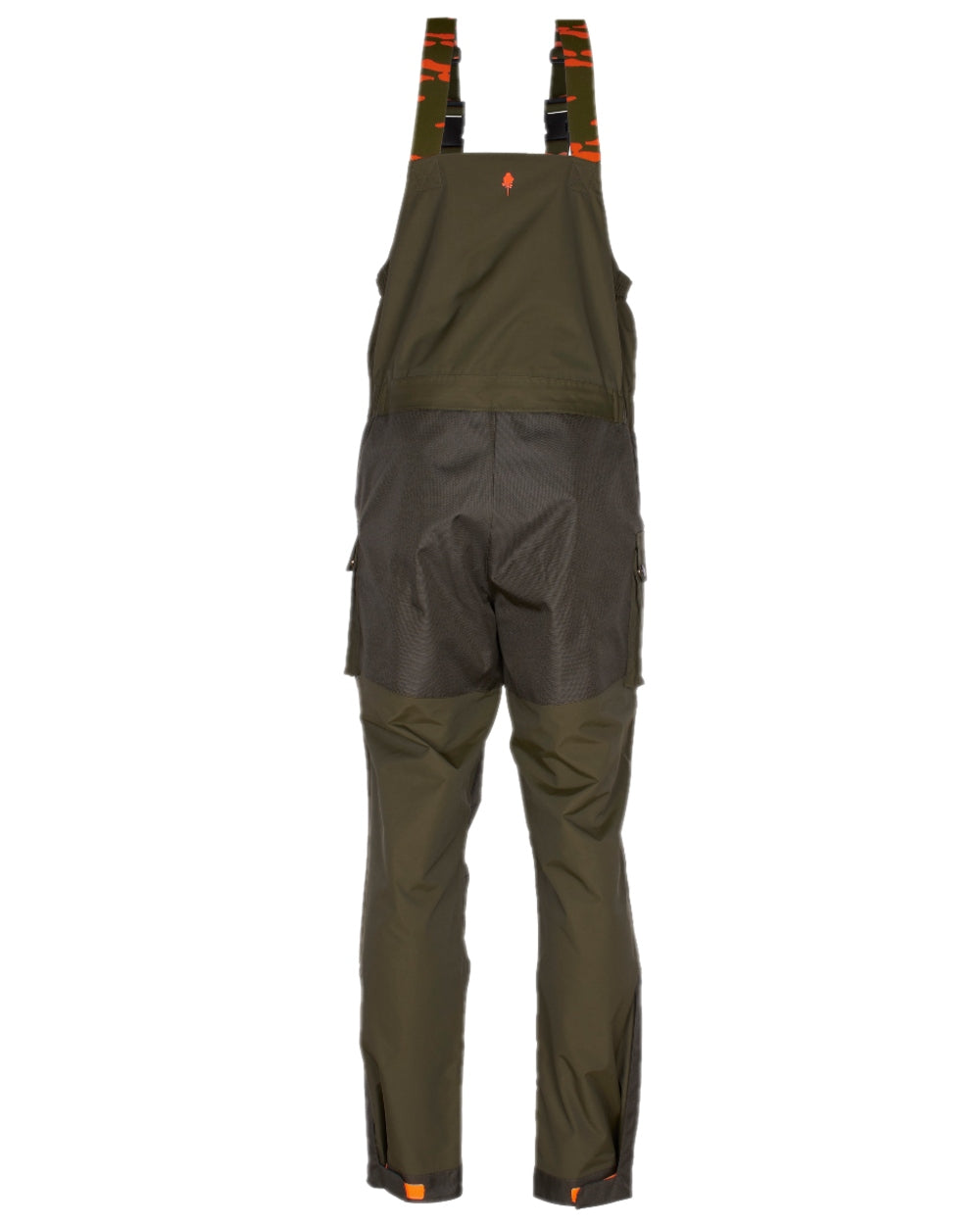 Green Dark Green Coloured Pinewood Mens Bolmen Fishing Bib Trousers on white background