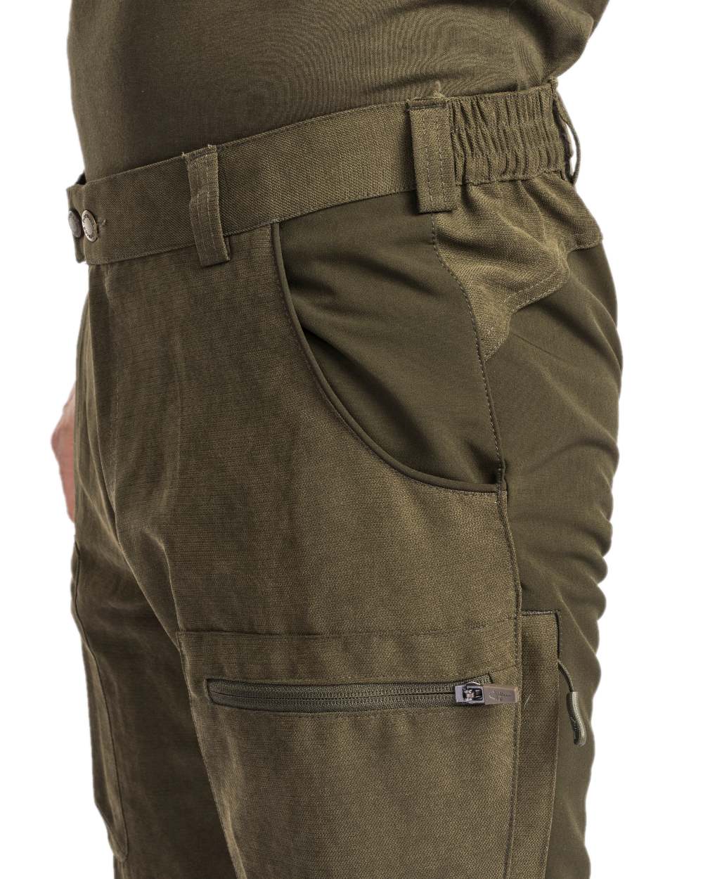 Dark Mossgreen Coloured Pinewood Mens Caribou Hunting Trousers on white background