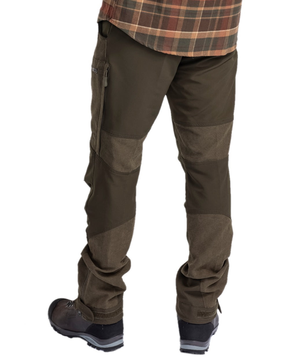 Dark Mossgreen Coloured Pinewood Mens Caribou Hunting Trousers on white background