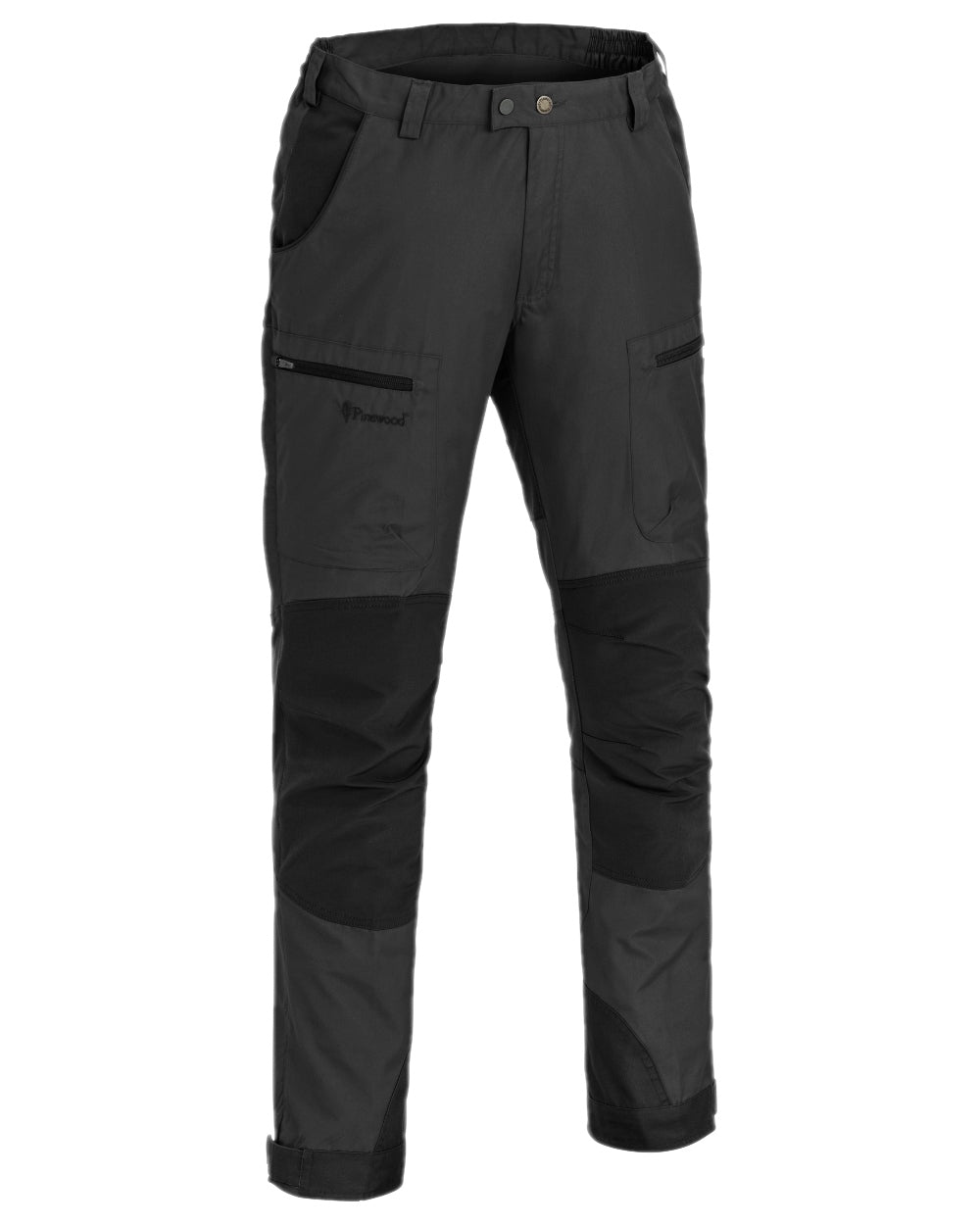 Dark Anthracite Black Coloured Pinewood Mens Caribou TC-Lite Trousers on white background