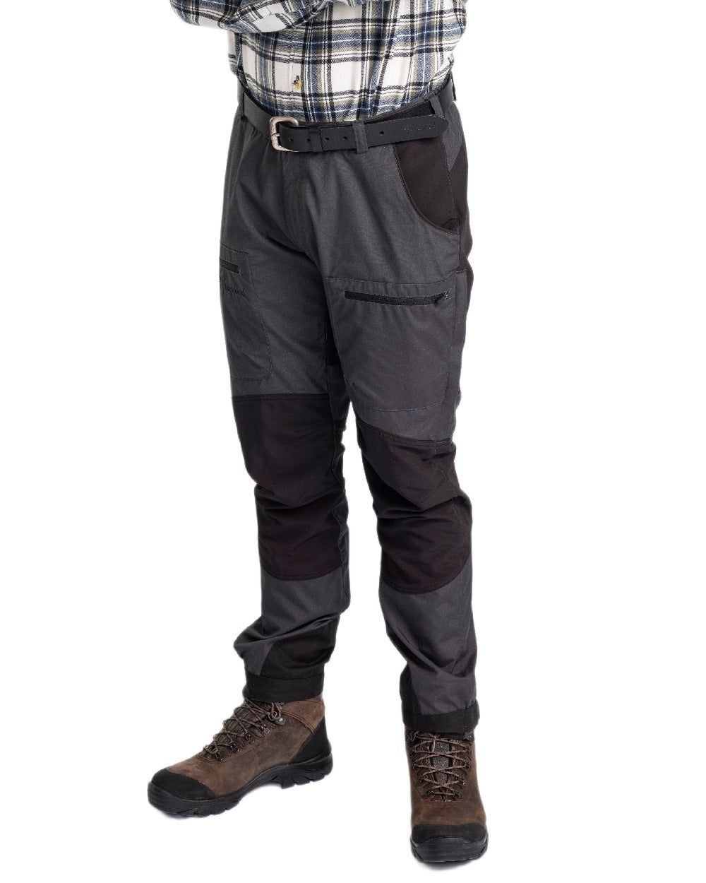 Dark Anthracite Black Coloured Pinewood Mens Caribou TC-Lite Trousers on white background