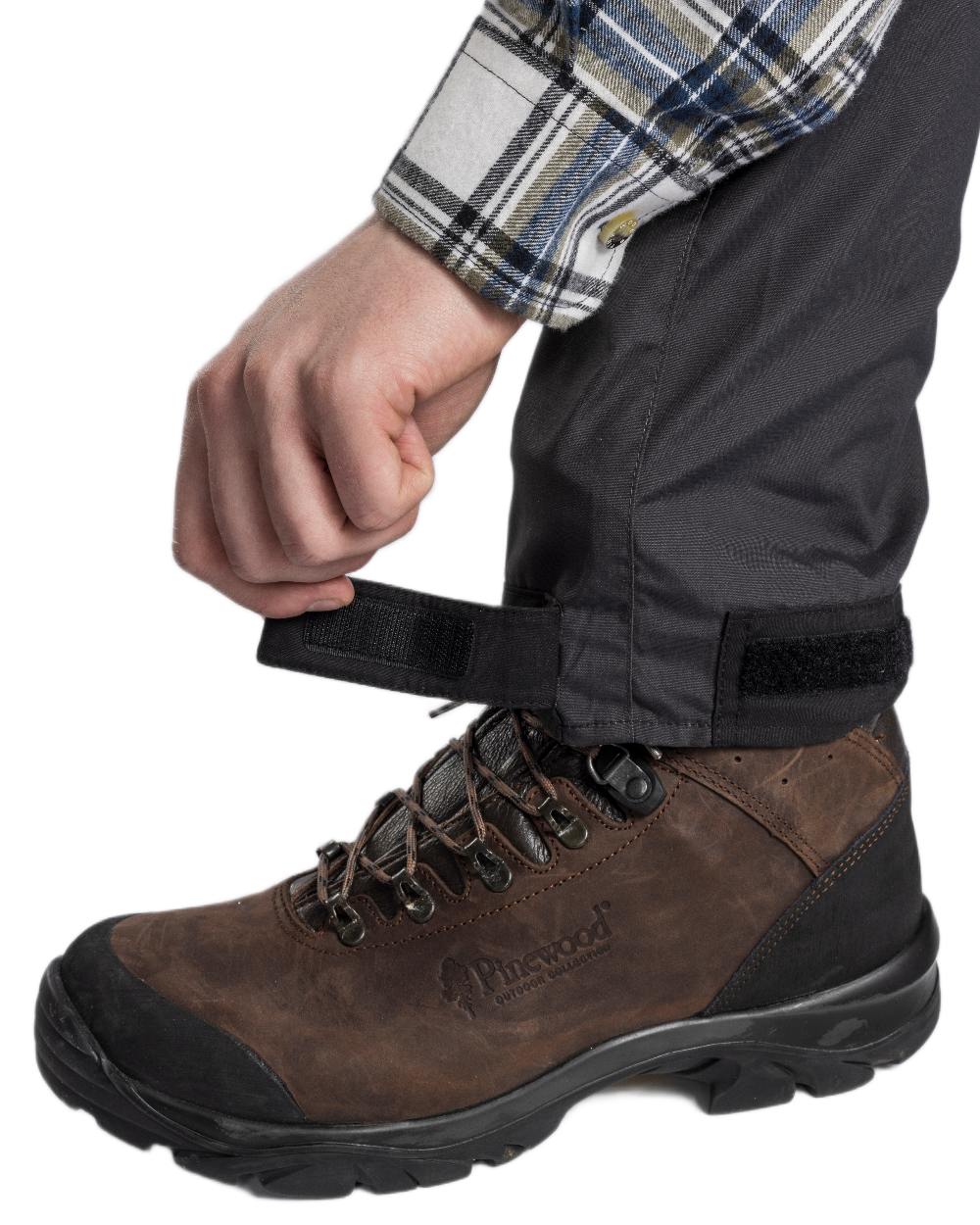 Dark Anthracite Black Coloured Pinewood Mens Caribou TC-Lite Trousers on white background