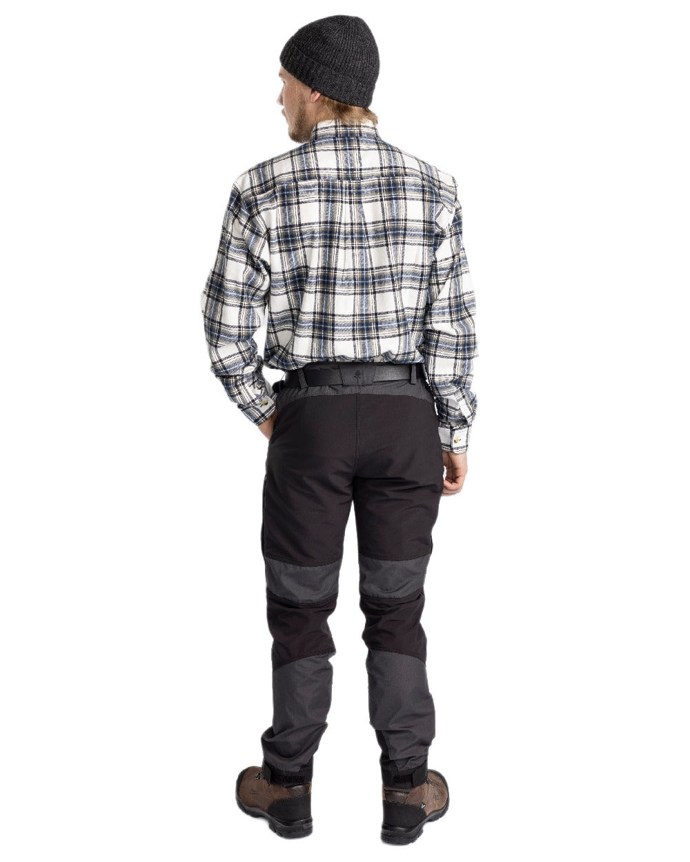 Dark Anthracite Black Coloured Pinewood Mens Caribou TC-Lite Trousers on white background