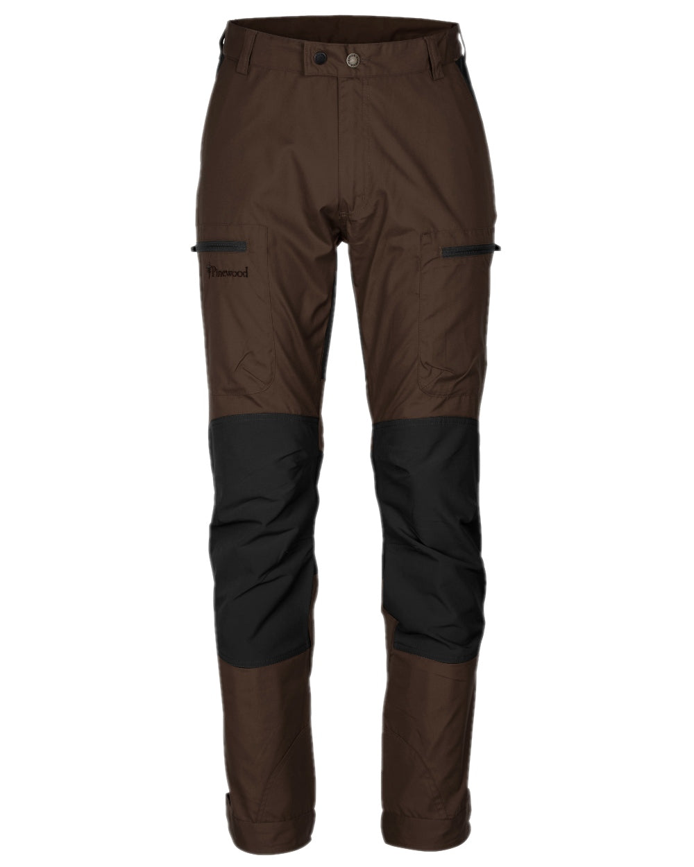 Dark Brown Black Coloured Pinewood Mens Caribou TC-Lite Trousers on white background