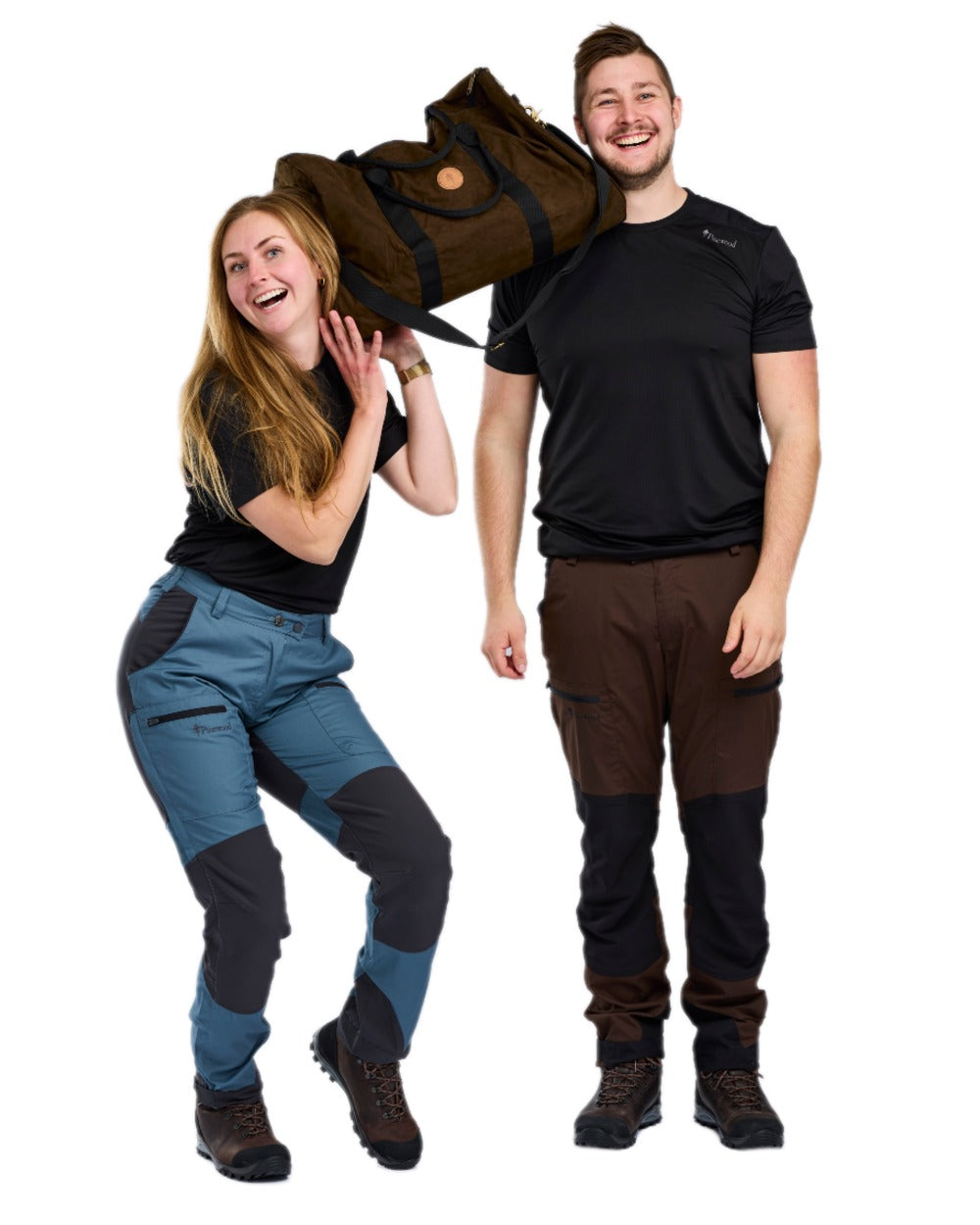 Dark Brown Black Coloured Pinewood Mens Caribou TC-Lite Trousers on white background