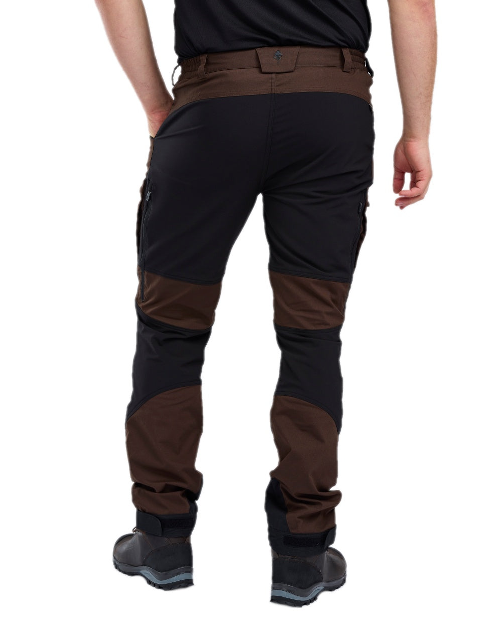 Dark Brown Black Coloured Pinewood Mens Caribou TC-Lite Trousers on white background