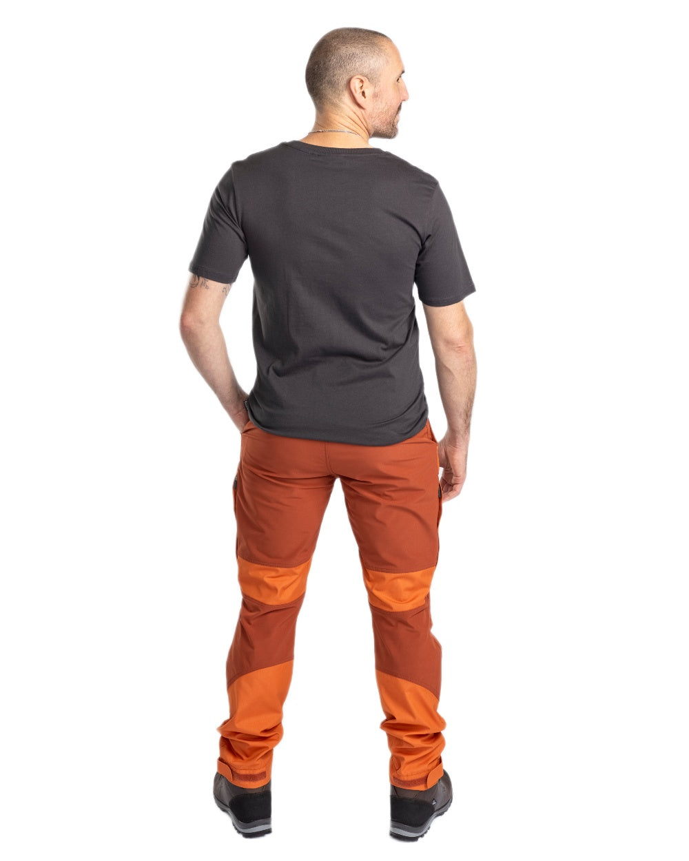Burned Orange Terracotta Coloured Pinewood Mens Caribou TC Trousers on white background