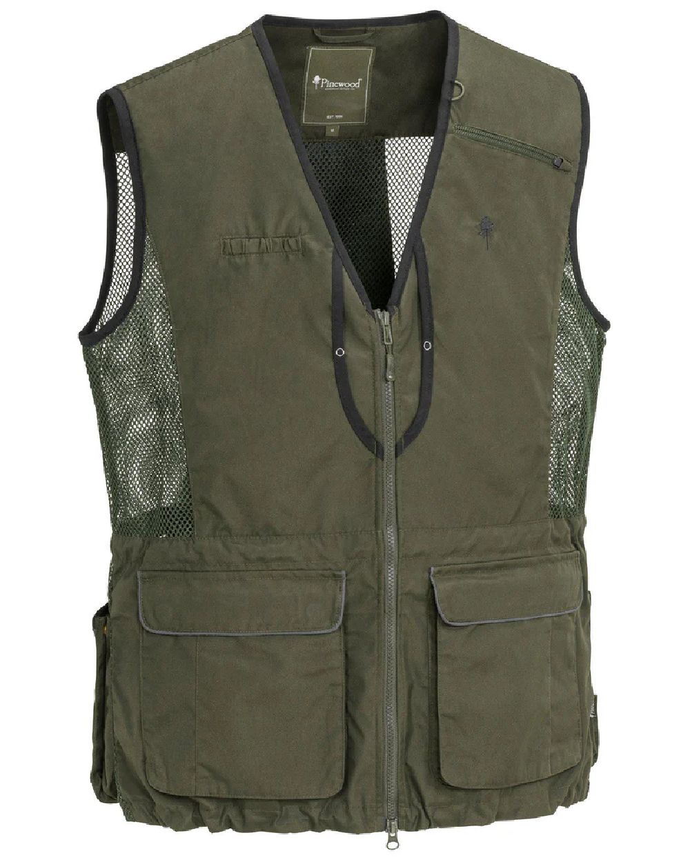 Moss Green coloured Pinewood Mens Dog Sports 2.0 Vest on white background