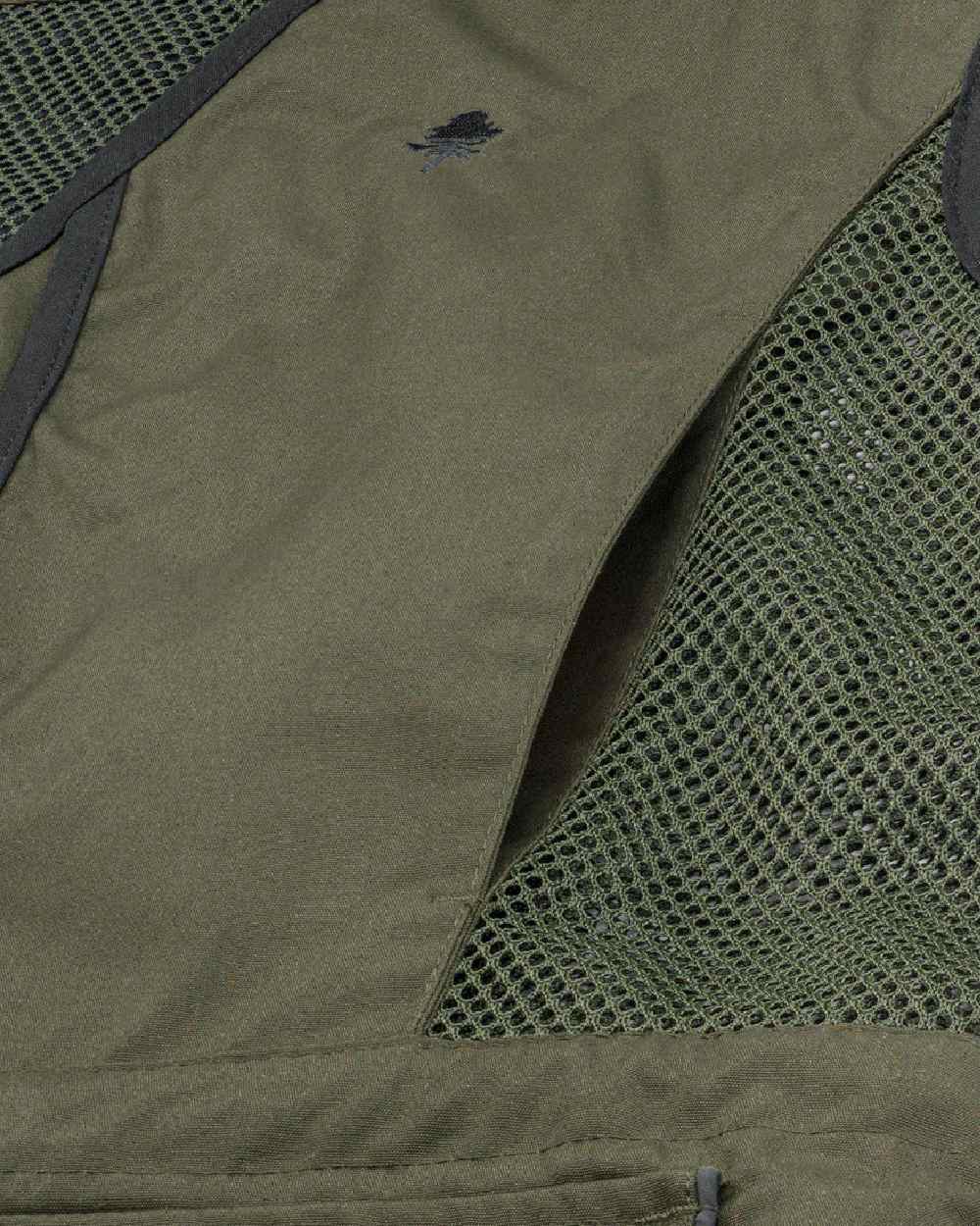 Moss Green coloured Pinewood Mens Dog Sports 2.0 Vest on white background