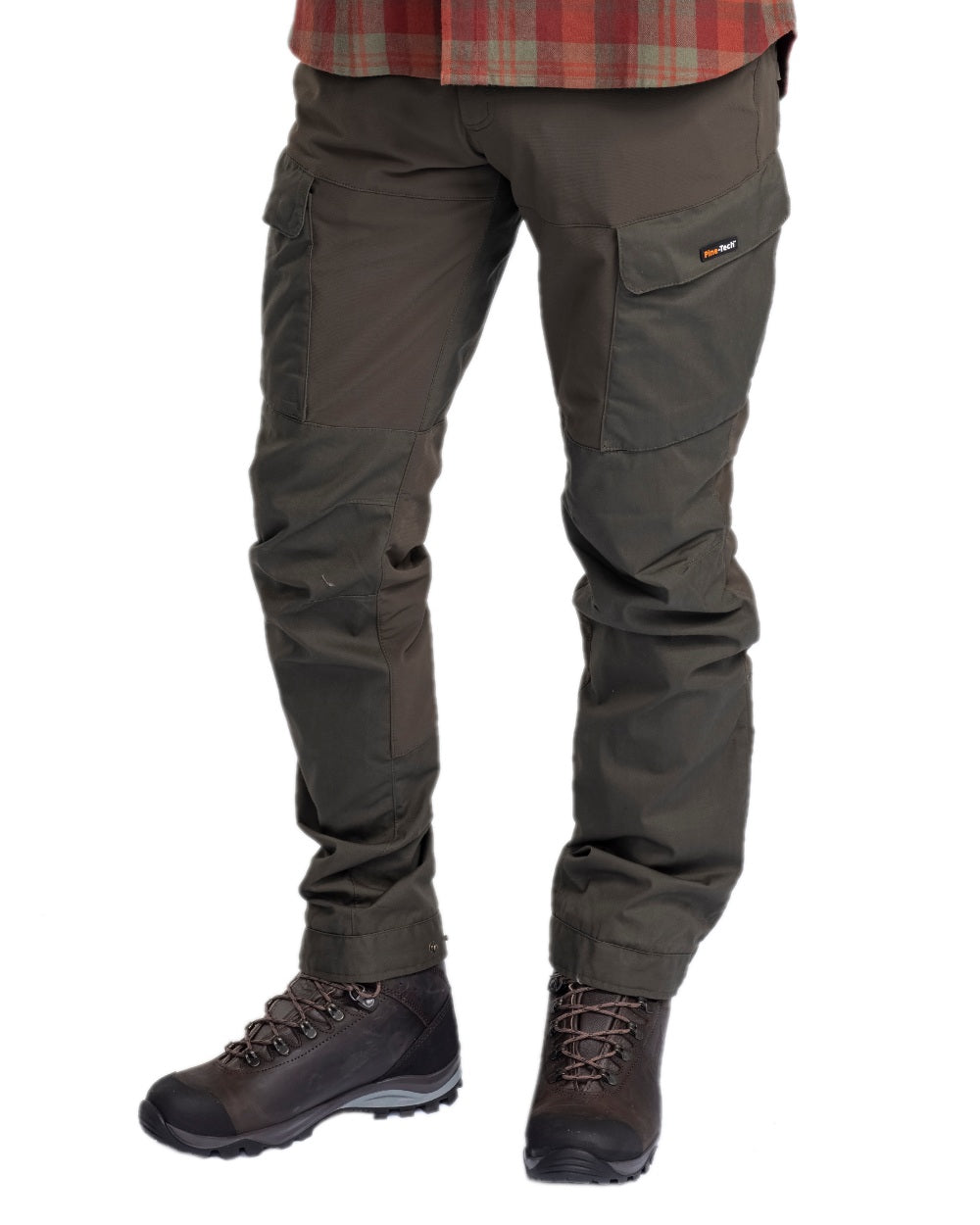 Moss Green Coloured Pinewood Mens Dog Sports Trainer Extreme Trousers on white background