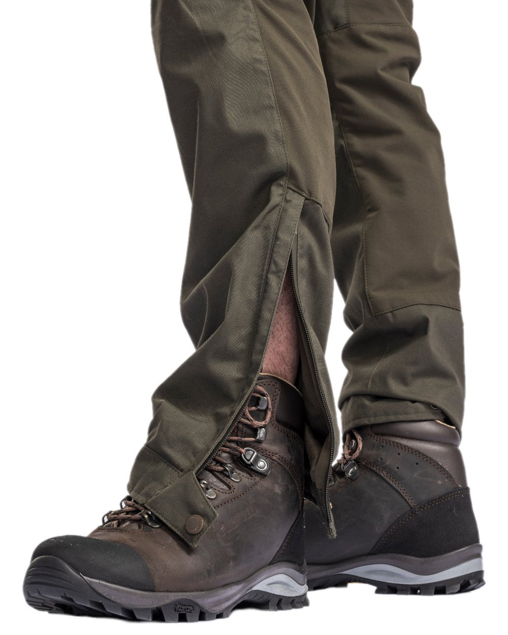 Moss Green Coloured Pinewood Mens Dog Sports Trainer Extreme Trousers on white background