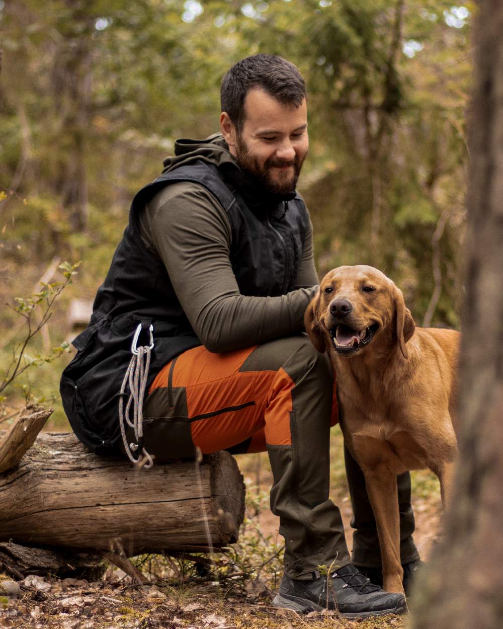 Black Coloured Pinewood Mens Dog Sports Trainer Vest on outdoor background