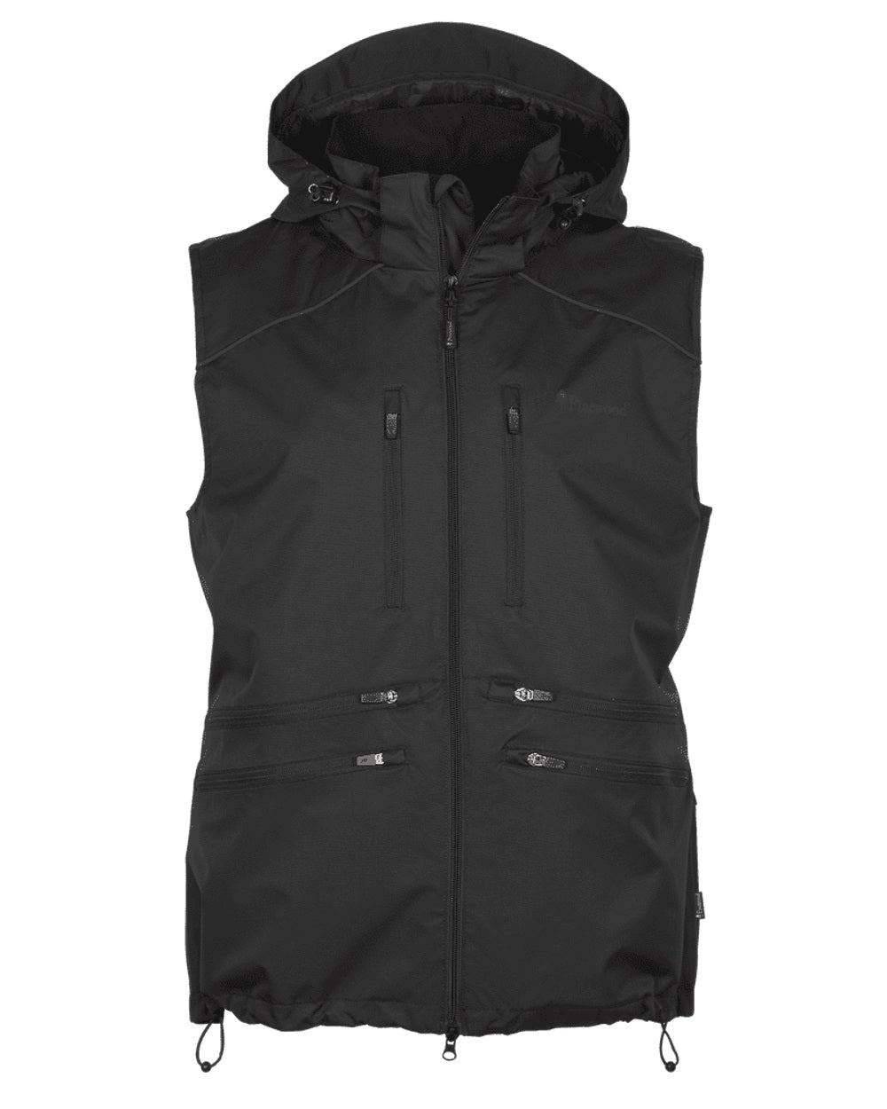 Black coloured Pinewood Mens Dog Sports Windblocker Vest on white background