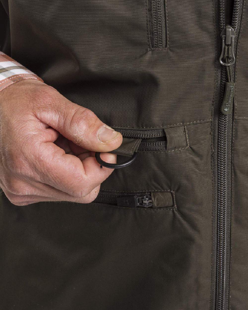 Moss Green coloured Pinewood Mens Dog Sports Windblocker Vest on white background