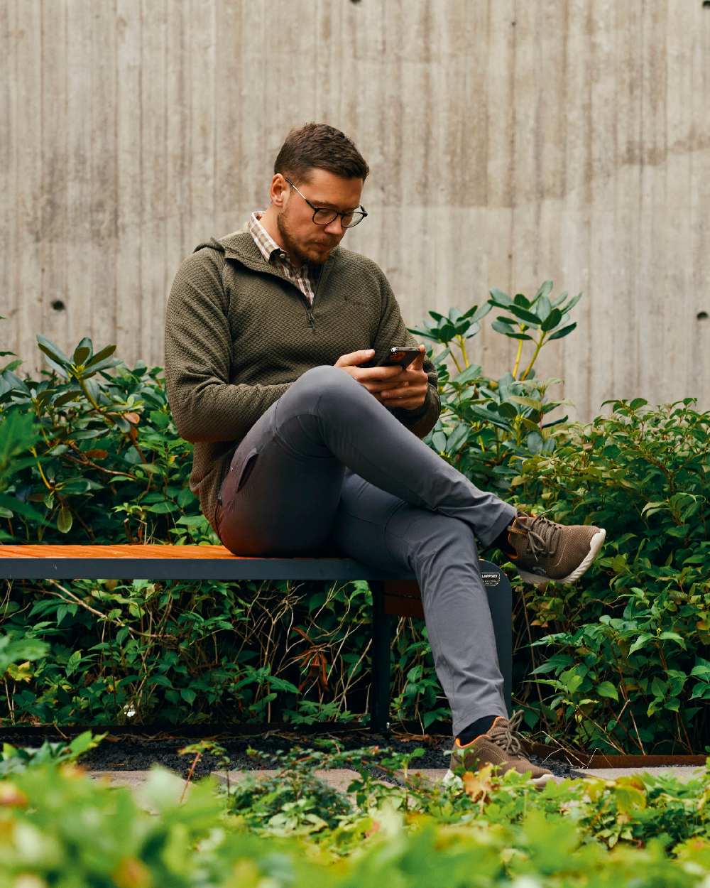 Dark Green Mel Coloured Pinewood Mens Everyday Travel Hoodie on outdoor background