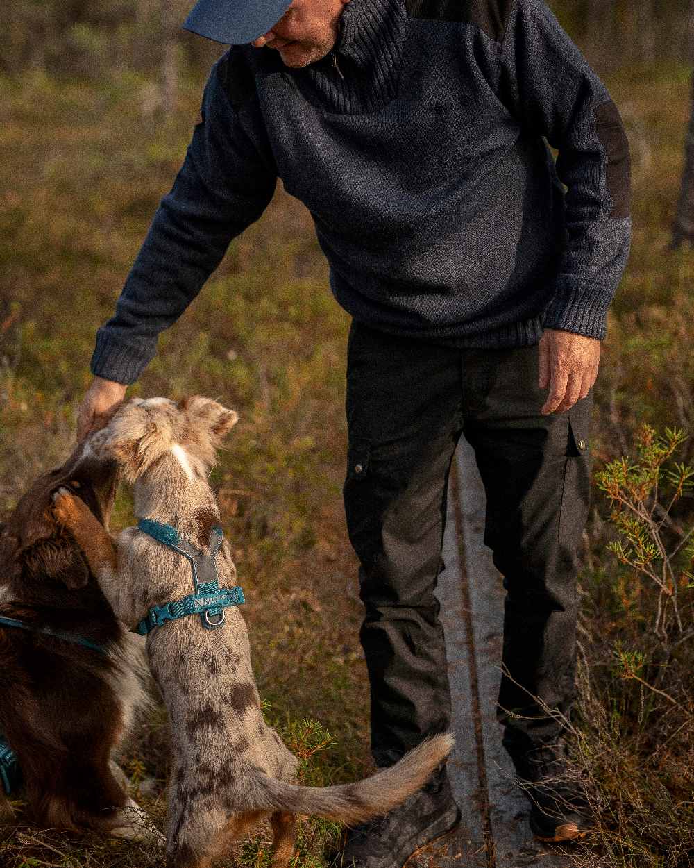 Black Coloured Pinewood Mens Finnveden Classic Trousers on outdoor background