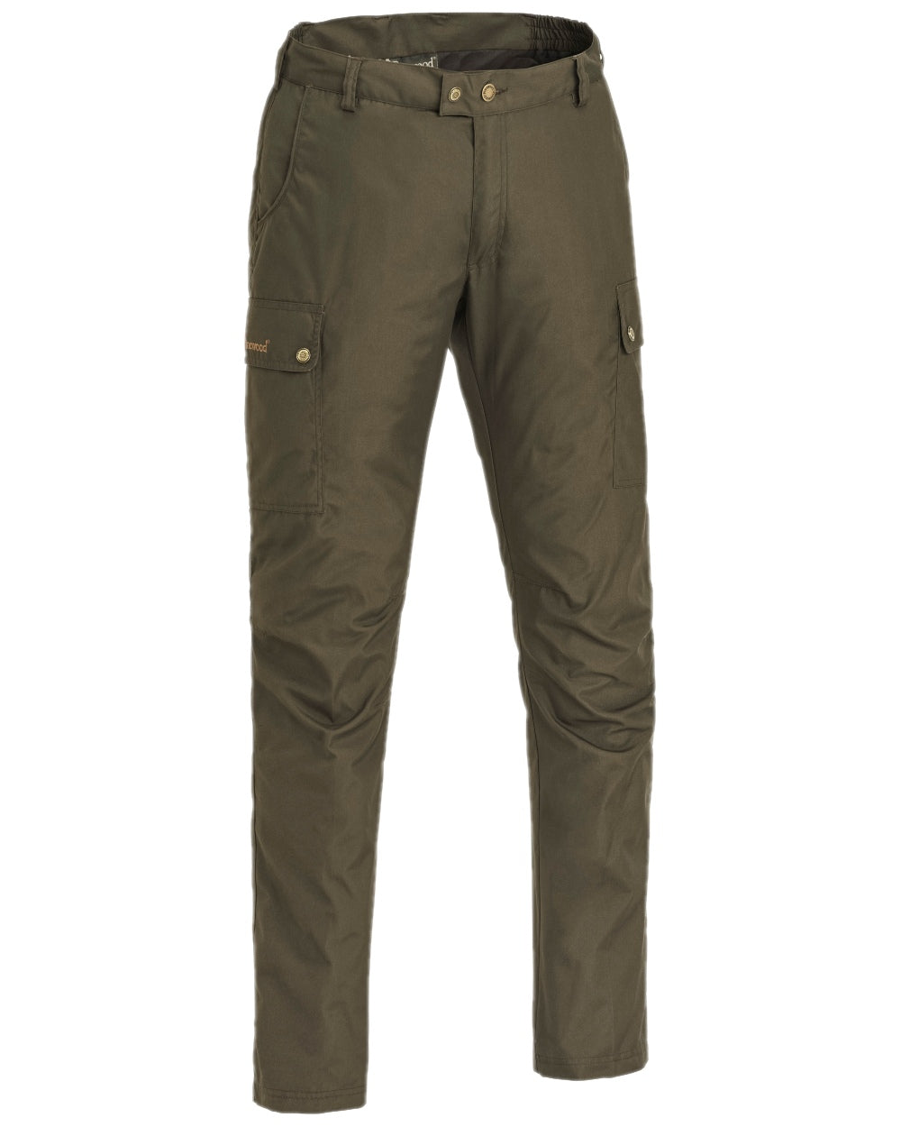 Dark Olive Coloured Pinewood Mens Finnveden Classic Trousers on white background