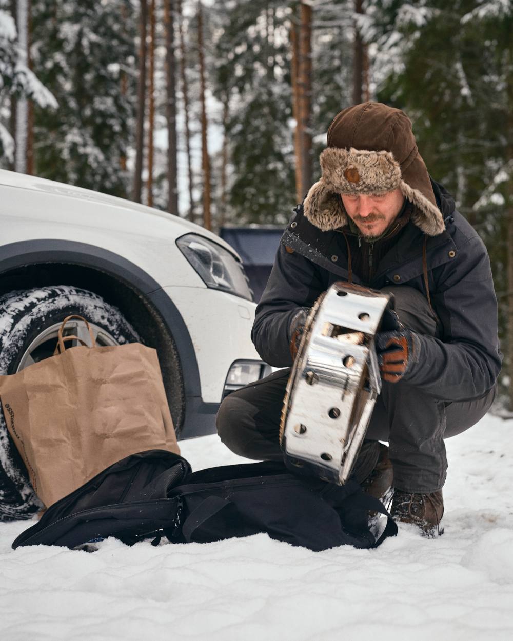Black Dark Anthracite Coloured Pinewood Mens Finnveden Hybrid Extreme Trousers on outdoor background